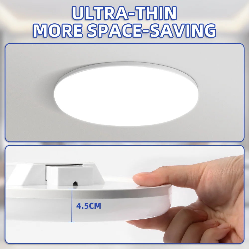 Modern LED Ceiling Lights Ultra Thin Panel Lighting Energy Saving Ceiling Lamp for Living Room Bedroom Kitchen Indoor Lighting