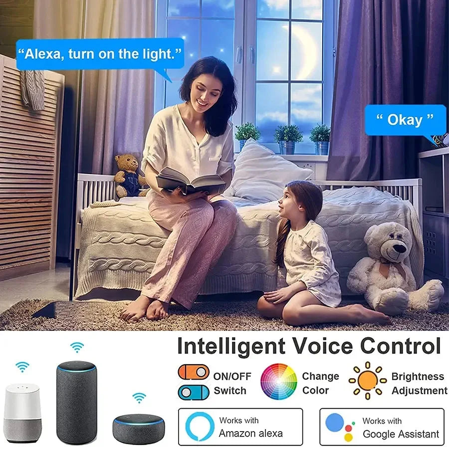 Tuya Smart WiFi Ceiling Light AC 220V 24W RGBCW Ambient Lamp APP Control Alexa Geogle Home Voice Control For Bedroom Home Decor