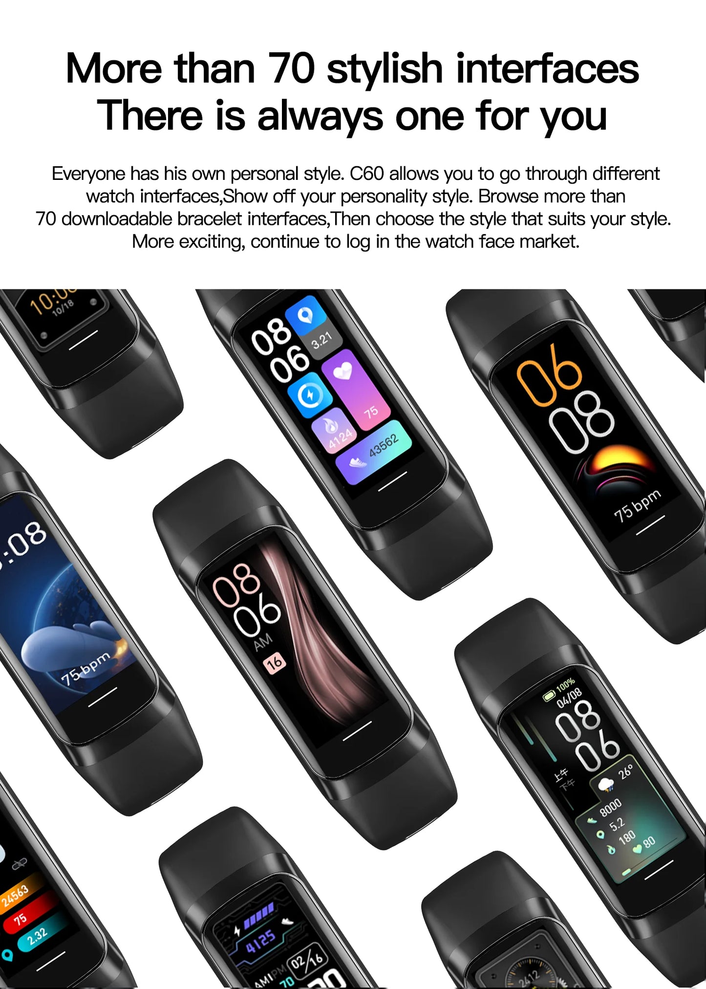 LIGE Amoled Smart Watch Smartwatch Band Women Heart Rate Blood Waterproof Connected Smart Bracelet Sport Fitness Tracker Watch