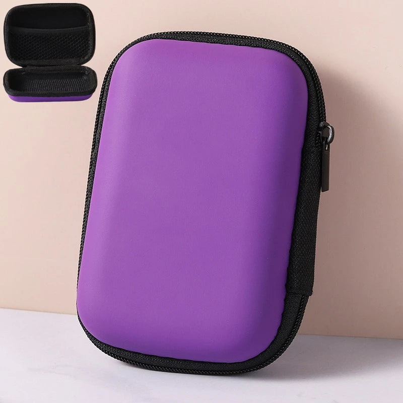 Portable EVA Phone Charger Shaver U Disk Zipper Bag Protection Case Hard Disk Data Cable Headphone Storage Pocket Pouch