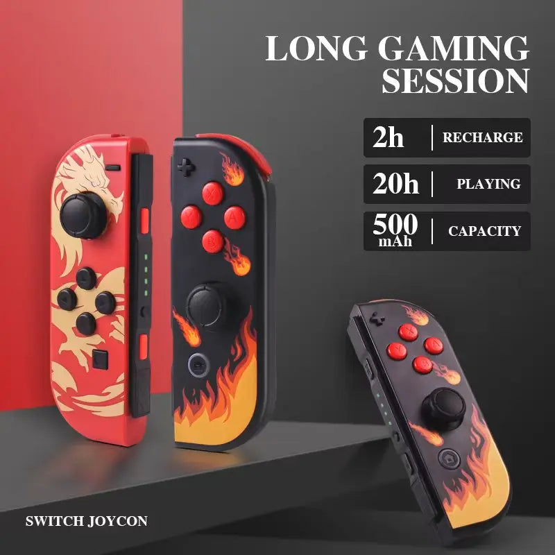 For NS Switch JoyConS Controller Gaming Controller with Hand Strap Bluetooth-Compatible Console Controller 3D Joystick