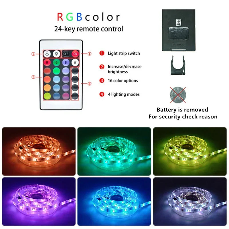 Bluetooth LED Strip Lights SMD 5050 RGB APP Remote Control Flexible Ribbon Diode Lamp Tape TV Backlights Game Room Home Decor