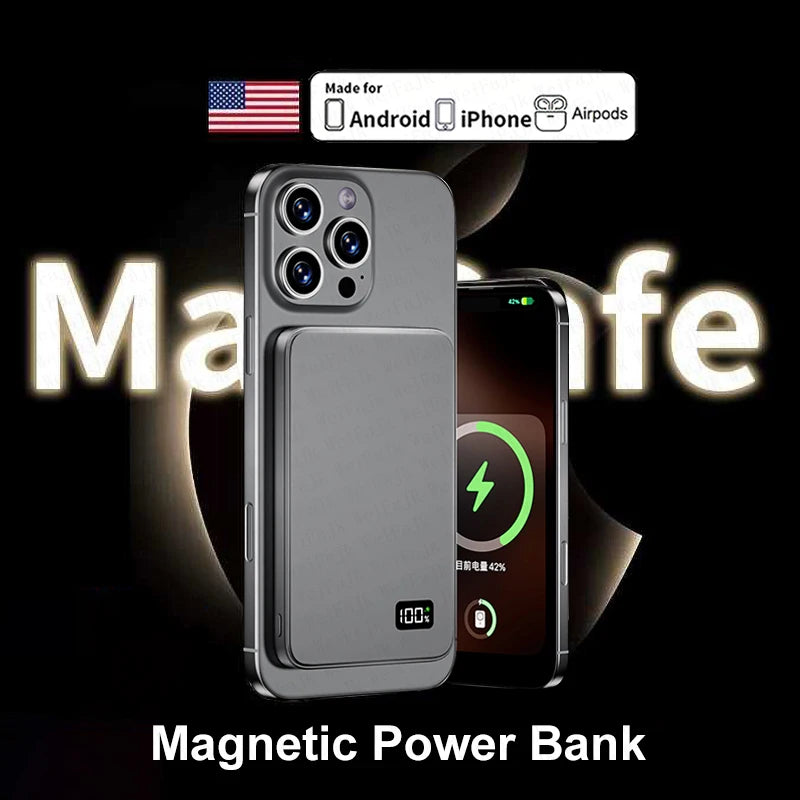 For Apple Magsafes Powerbank Magnetic Wireless Portable Charger External Battery Fast Charging For iPhone 16 15 14 13 12 Pro Max