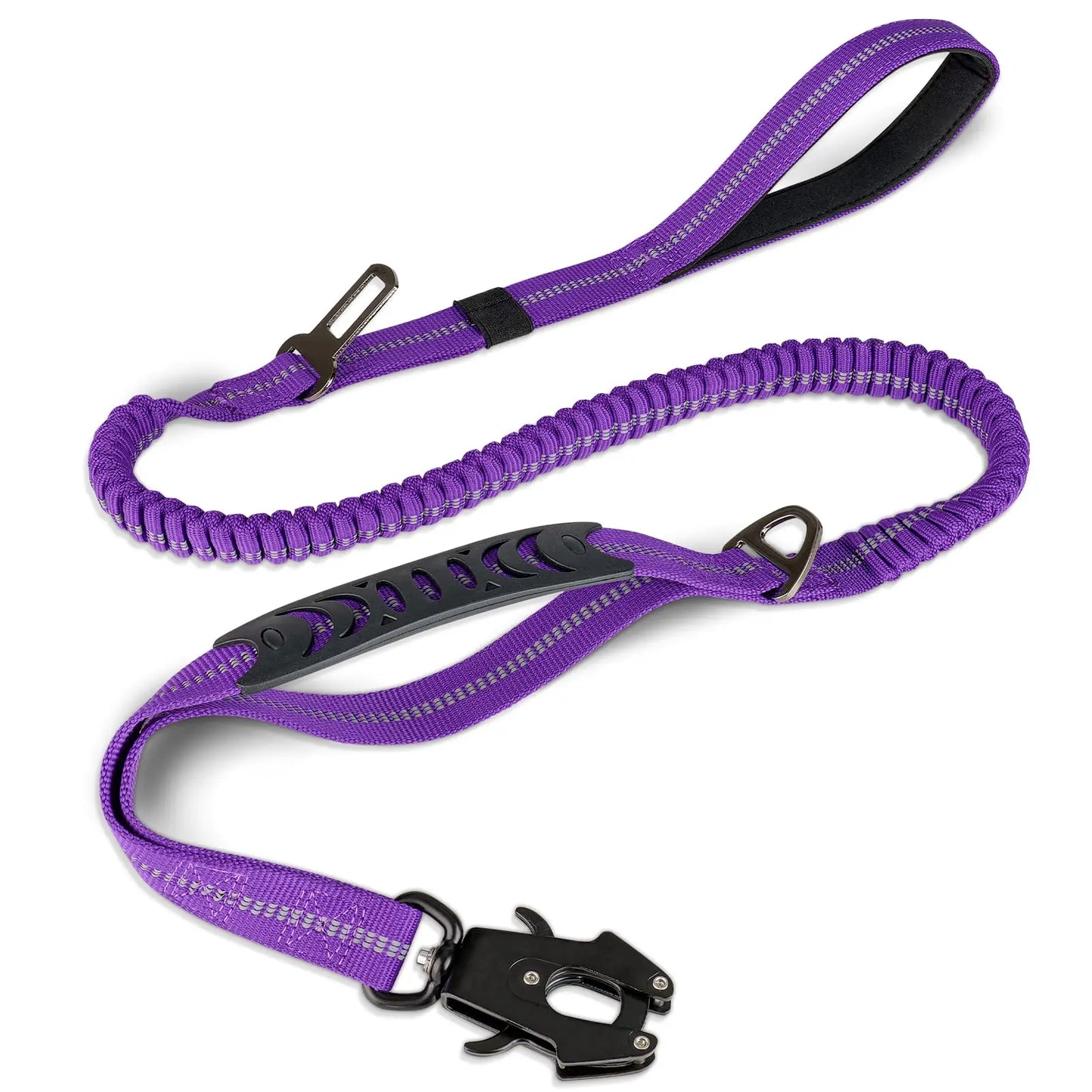 Heavy Duty Dog Leash for Large Dogs Shock Absorbing Bungee Tactical Dog Leash with 2 Padded Handle Strong No Pull Dog Leash