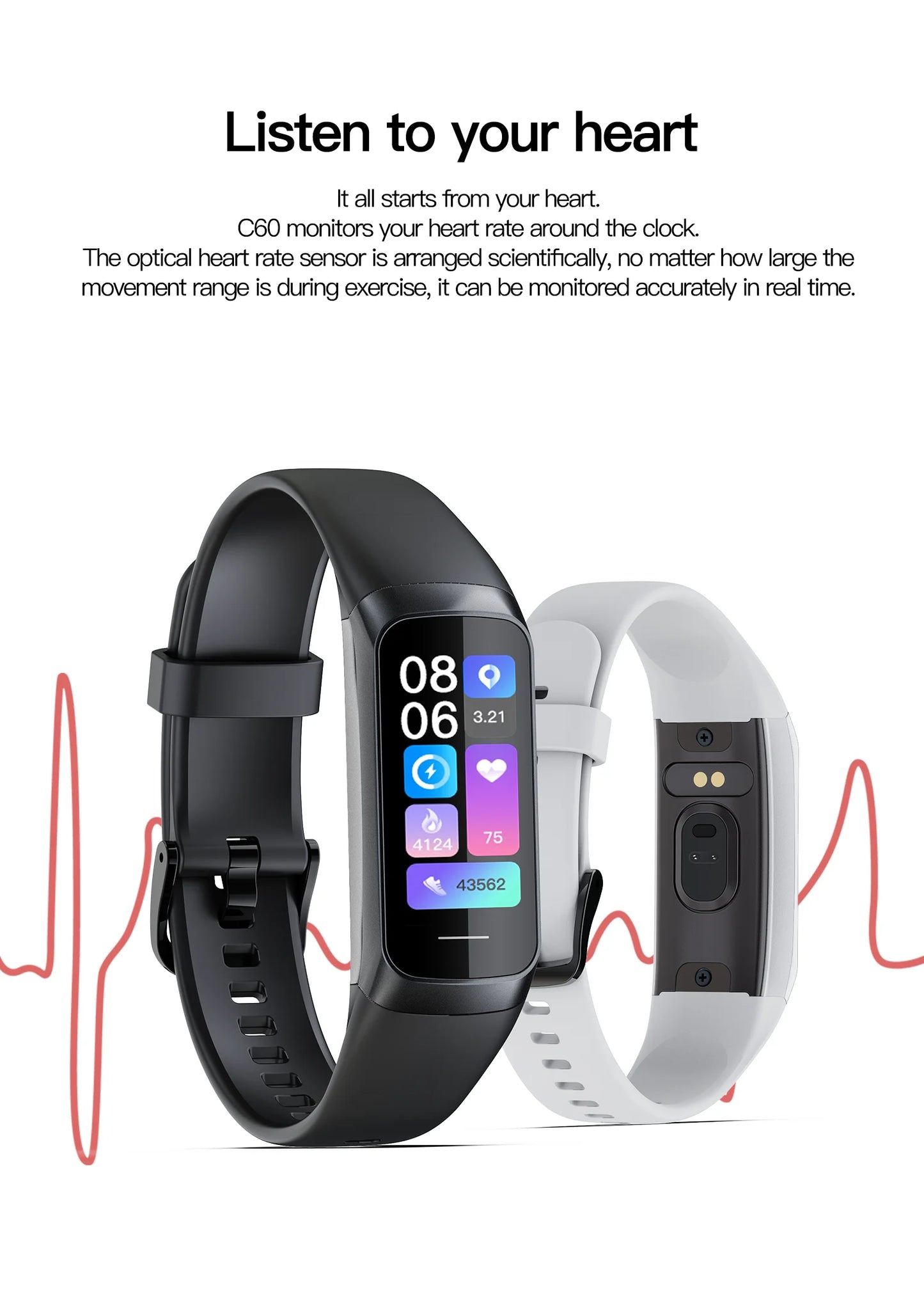 LIGE Amoled Smart Watch Smartwatch Band Women Heart Rate Blood Waterproof Connected Smart Bracelet Sport Fitness Tracker Watch