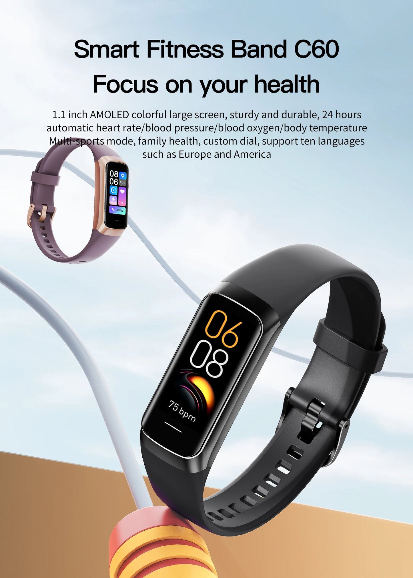 LIGE Amoled Smart Watch Smartwatch Band Women Heart Rate Blood Waterproof Connected Smart Bracelet Sport Fitness Tracker Watch