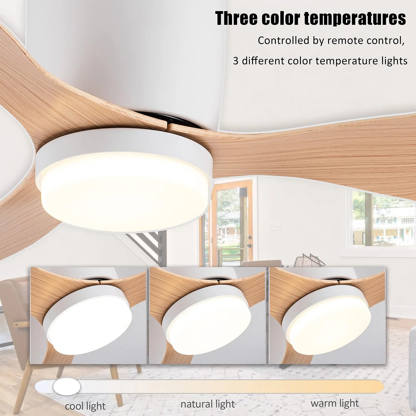 IRALAN 42/52-Inch DC Motor Ceiling Fan with LED Light Remote Control High Airflow for Kitchen Bedroom Dining Room Patio