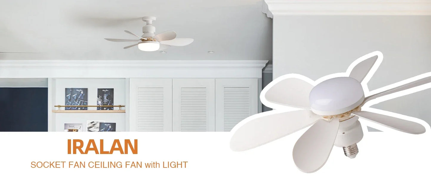 LED 30W ceiling fan light E27 with remote control for dimming, suitable for living room, study, household use, 85-265V