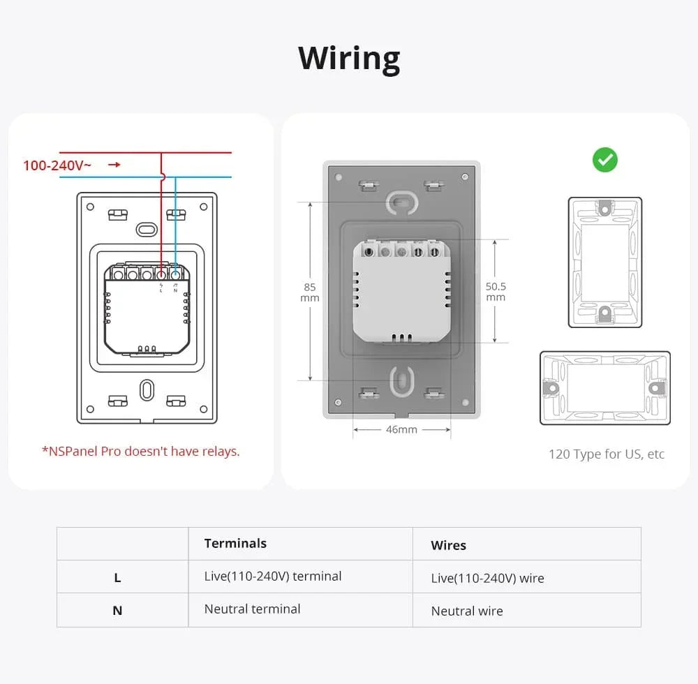 Sonoff Nspanel Pro 120 Smart Home Control Panel Ns Panel Sonoff Pro Thermostst Power Consumption Scene Support Sonoff Devices