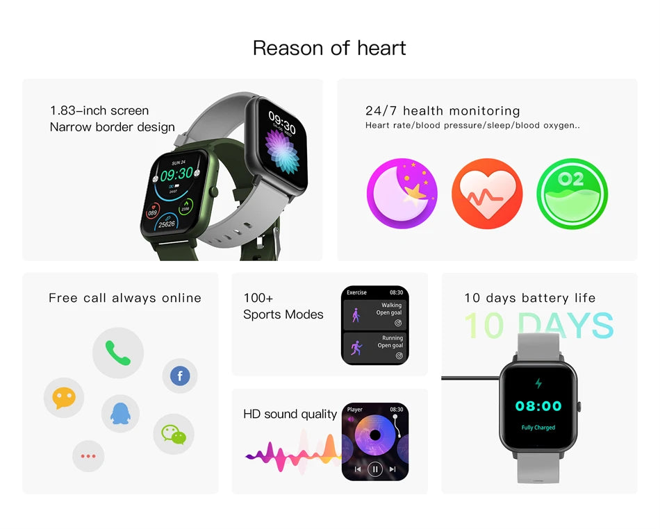 2025 New Smart Watch Women HD Bluetooth Call Sport Fitness Tracker Watch GPS Track Health Monitor Fashion Ladies Men Smart Watch