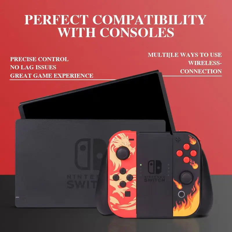 For NS Switch JoyConS Controller Gaming Controller with Hand Strap Bluetooth-Compatible Console Controller 3D Joystick