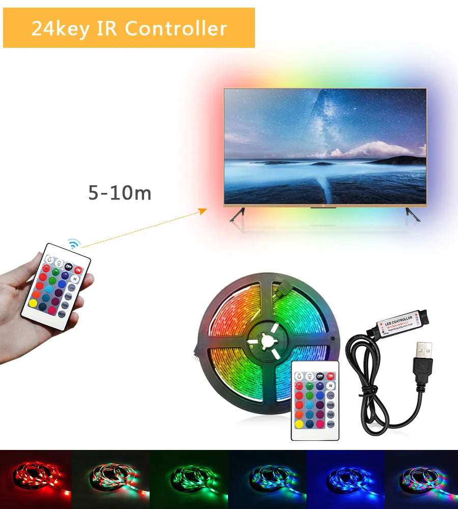 RGB Led Strip Lights 5m 10m 20m 30m Led Room Light with APP Control Flexible Ribbon Luces Led Tape for Room Bedroom Decoration