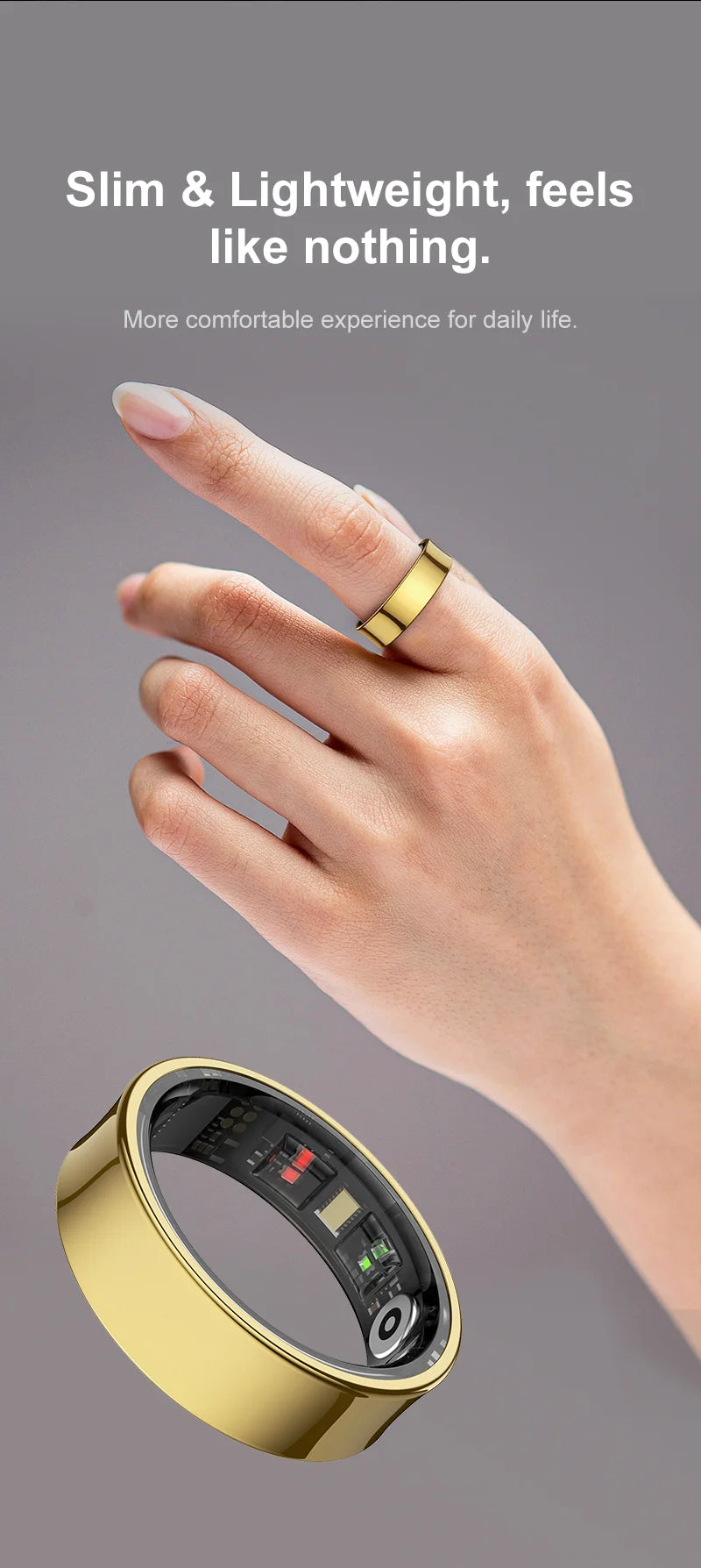 SITOPWEAR Smart Ring with Charging Case 2025 Men Women Couple Smartring Blood Oxygen/Heart Rate Monitor Sleep Sport Tracker