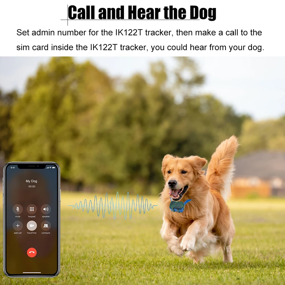 4G GPS Tracker For Hound Cow Sheep Waterproof Pet Tracker Geo-fence Dog Collar Voice Monitor