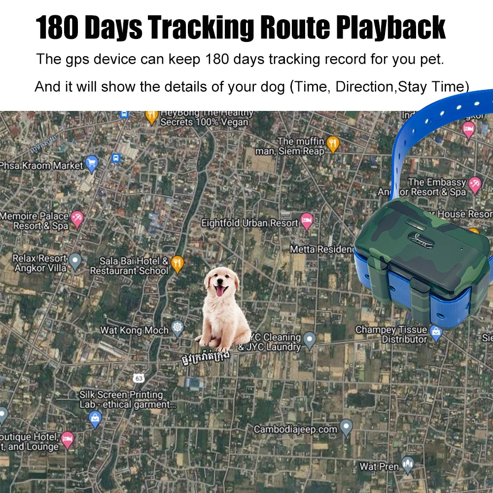 4G GPS Tracker For Hound Cow Sheep Waterproof Pet Tracker Geo-fence Dog Collar Voice Monitor