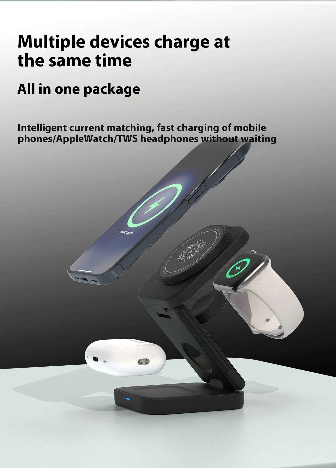 3-in-1 Foldable Wireless Charging Hub