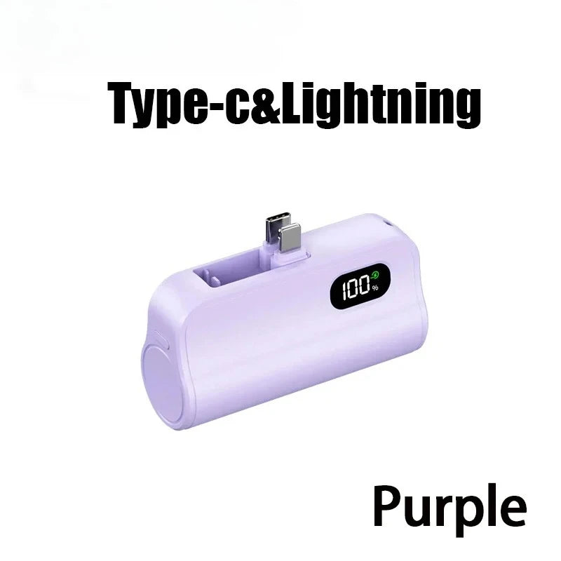 Mini Capsule 50000mAh High Capacity Power Bank Portable Wireless Fast Charging External Battery For iPhone Huawei Samsung