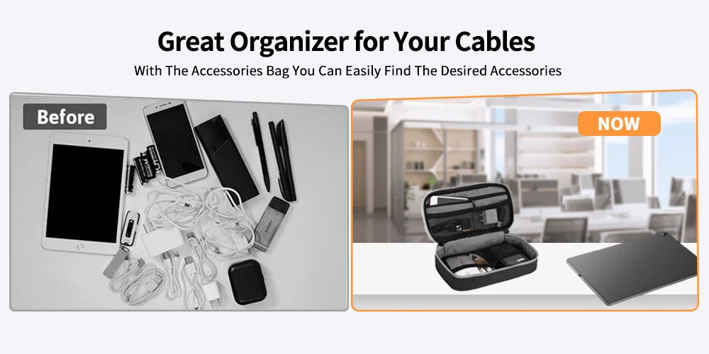 Travel Essentials Cable Organizer Bag - Small Charging Cord Storage, Charger, Cables, Cord Storage and Accessory Bag