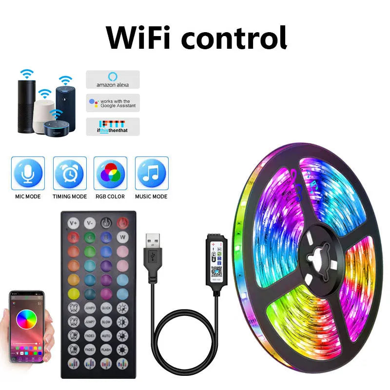 5050 Led Strip 5V Ice Tape With Wifi Bluetooth Remote Control For Tv Kitchen 5M 10M Tura Led Lights For Colorful Children Room
