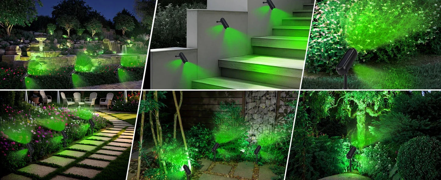 1/2PCS Solar LED Light Outdoor Solar Wall Light IP65 Green/Warm Garden Light Solar Spotlights Solar Uplights,Trees Pathway Yard