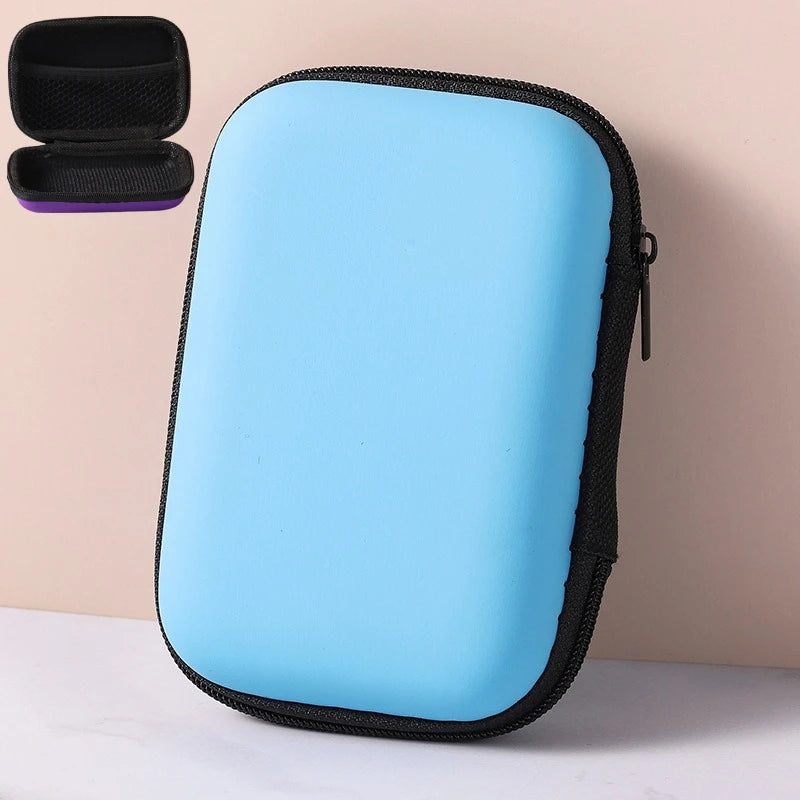 Portable EVA Phone Charger Shaver U Disk Zipper Bag Protection Case Hard Disk Data Cable Headphone Storage Pocket Pouch