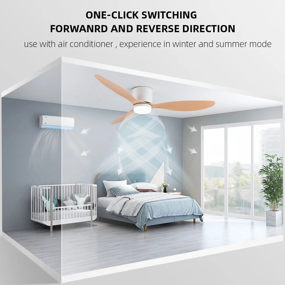 IRALAN 42/52-Inch DC Motor Ceiling Fan with LED Light Remote Control High Airflow for Kitchen Bedroom Dining Room Patio