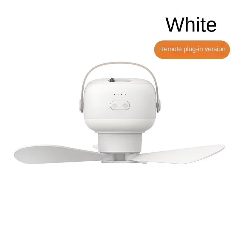 2025 NEW Portable Ceiling Fans Outdoor Camping Fan Tent Ventilator Cooler Rechargeable Electric Fan Remote Control LED Lighting