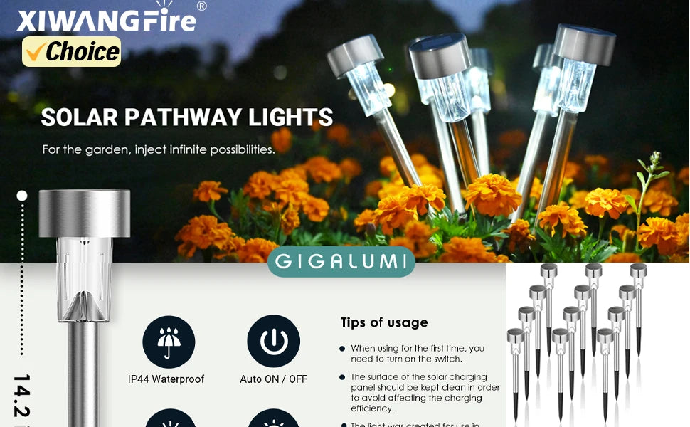 1/2PCS Solar LED Light Outdoor Solar Wall Light IP65 Green/Warm Garden Light Solar Spotlights Solar Uplights,Trees Pathway Yard