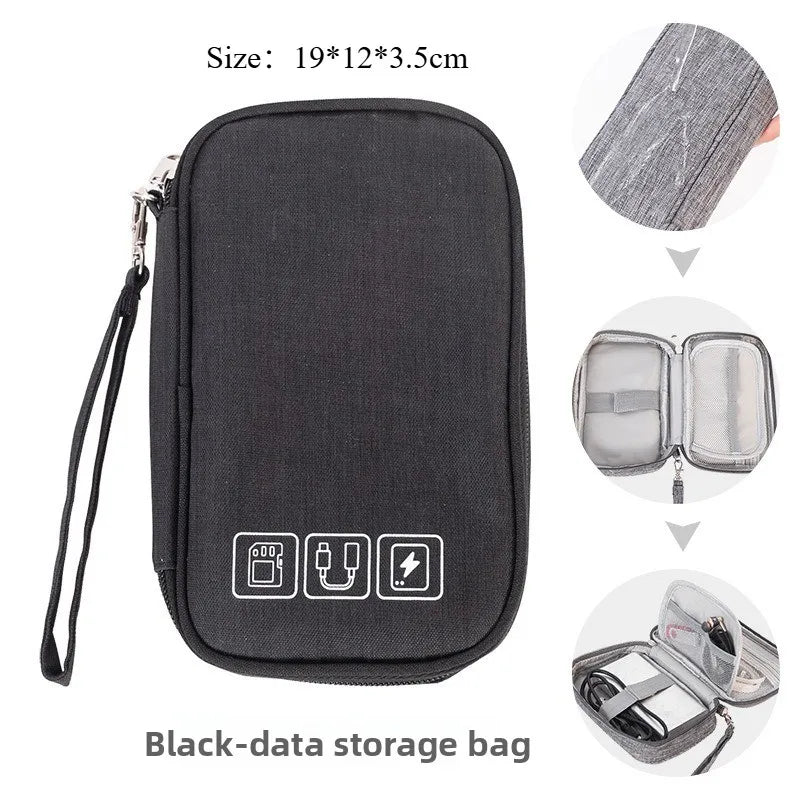 Portable EVA Phone Charger Shaver U Disk Zipper Bag Protection Case Hard Disk Data Cable Headphone Storage Pocket Pouch