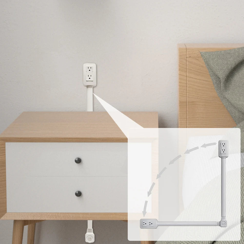 US Plug Outlet Power Extender 42 75cm Extension With USB Type C Fast Charging Port Sofa Bedside Table Extender Tools