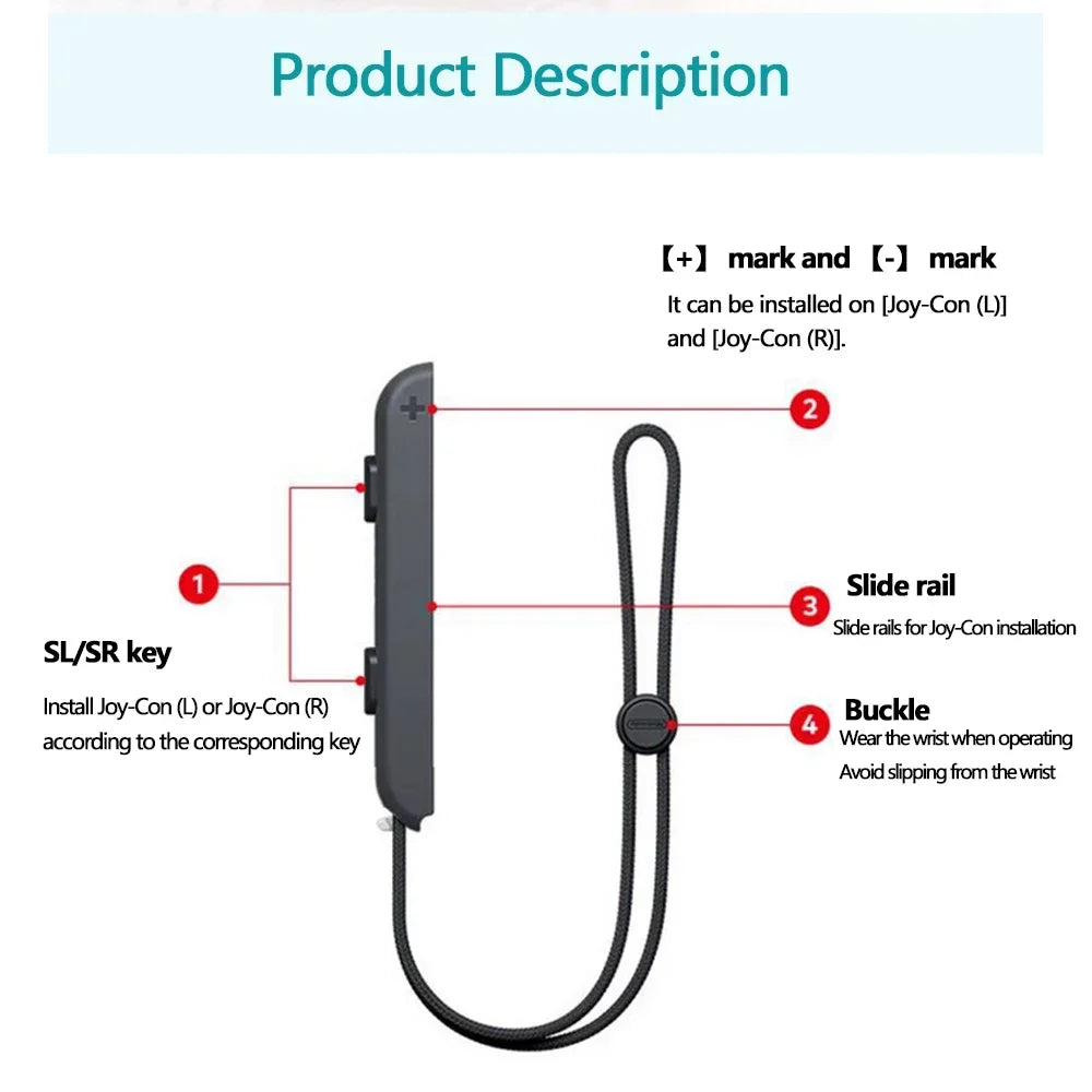 GAMINJA For Nintend Switch & OLED Gamepad Controller Gamepad Hand Rope Joy-con Wrist Strap Laptop Video Games Accessories