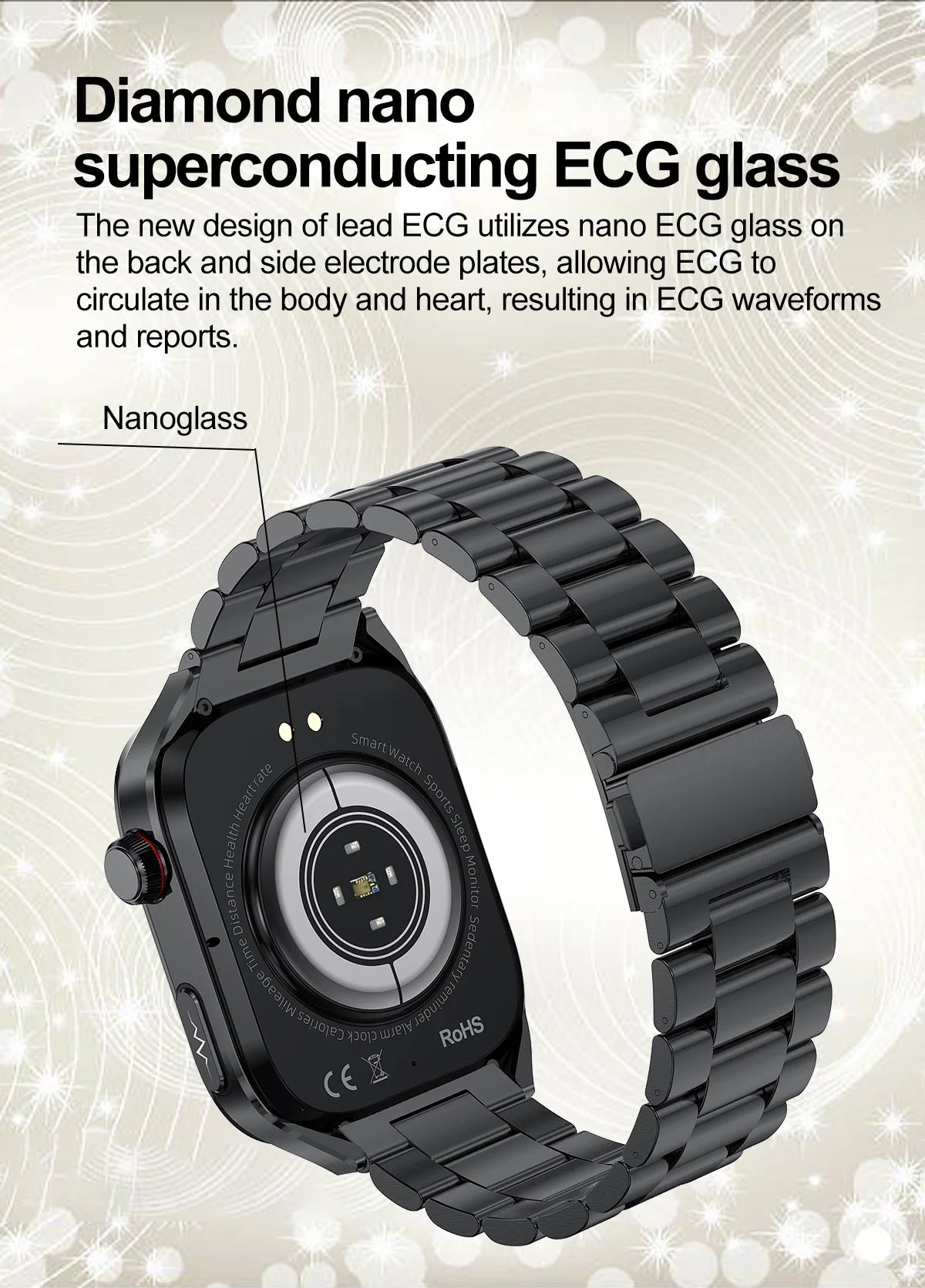 2025 New AI Intelligent Diagnosis ECG+PPG Smartwatch Health Protection Blood Lipids Uric Acid Heart Rate BT Call Smart Watch Men