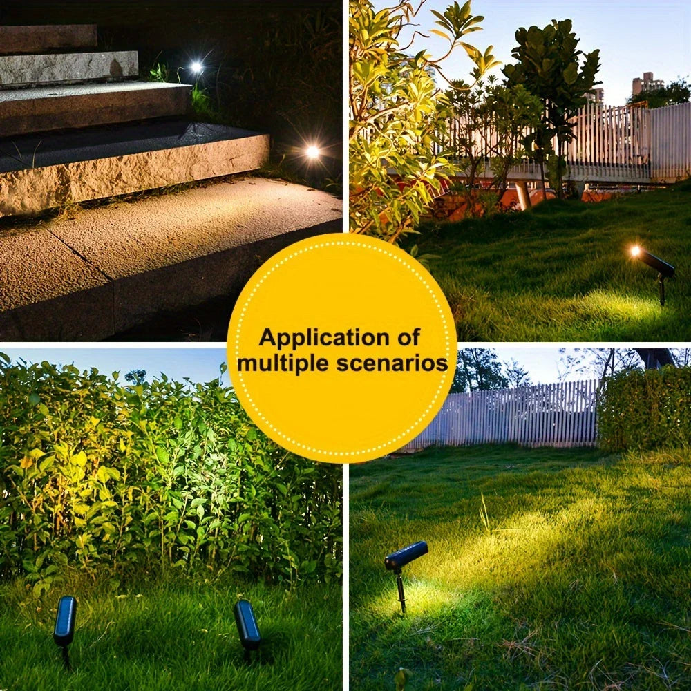 1/2PCS Solar LED Light Outdoor Solar Wall Light IP65 Green/Warm Garden Light Solar Spotlights Solar Uplights,Trees Pathway Yard