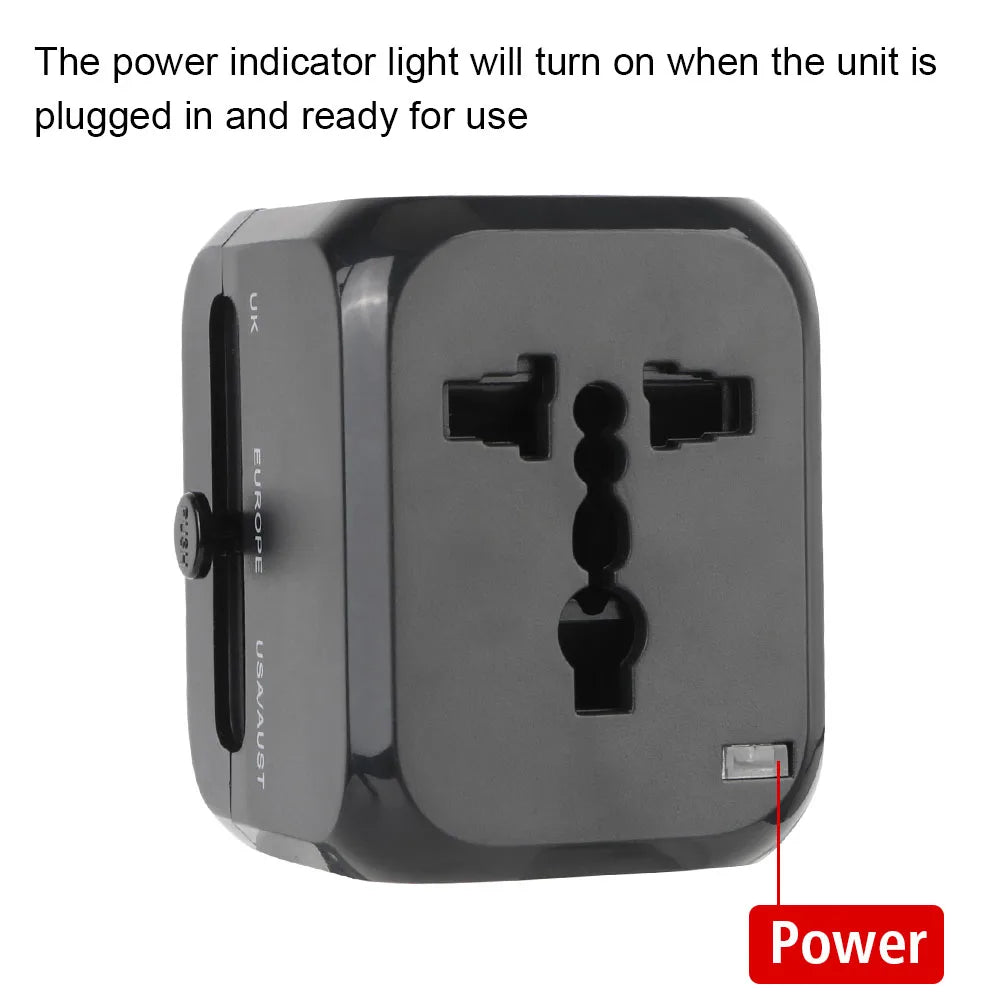 All-in-one Wall Charger Travel Adapter 6A US EU UK AU plug Travel Charger with 2 USB Port and 1 Type C Universal