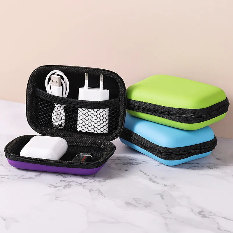Portable EVA Phone Charger Shaver U Disk Zipper Bag Protection Case Hard Disk Data Cable Headphone Storage Pocket Pouch