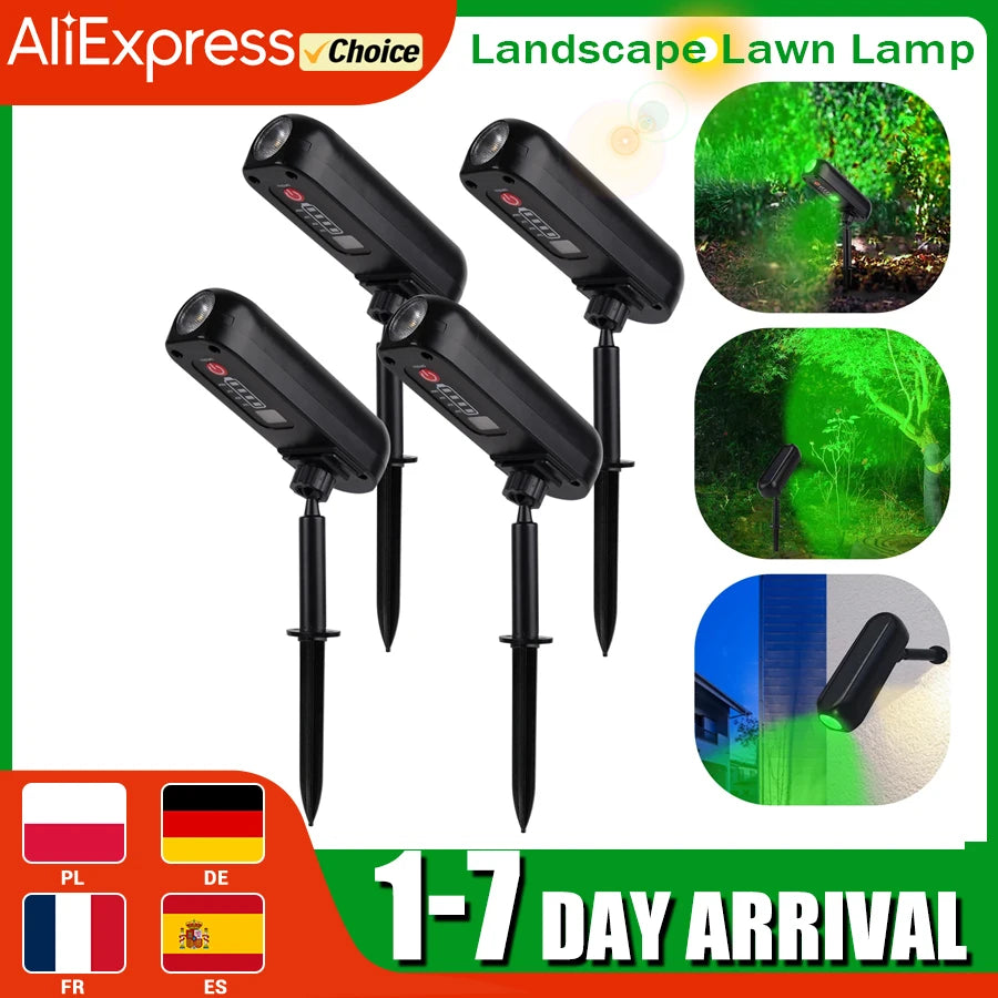 1/2PCS Solar LED Light Outdoor Solar Wall Light IP65 Green/Warm Garden Light Solar Spotlights Solar Uplights,Trees Pathway Yard