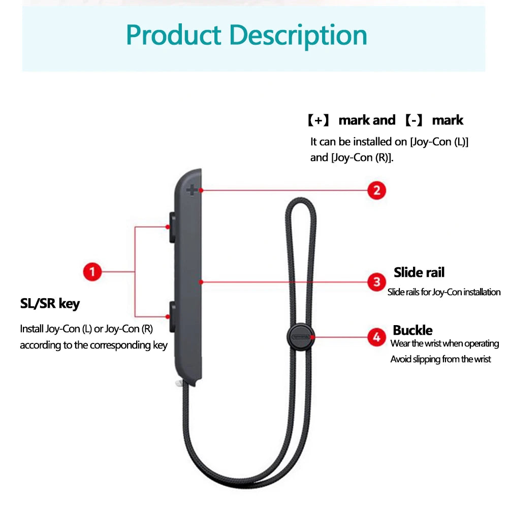 GAMINJA For Nintend Switch & OLED Gamepad Controller Gamepad Hand Rope Joy-con Wrist Strap Laptop Video Games Accessories