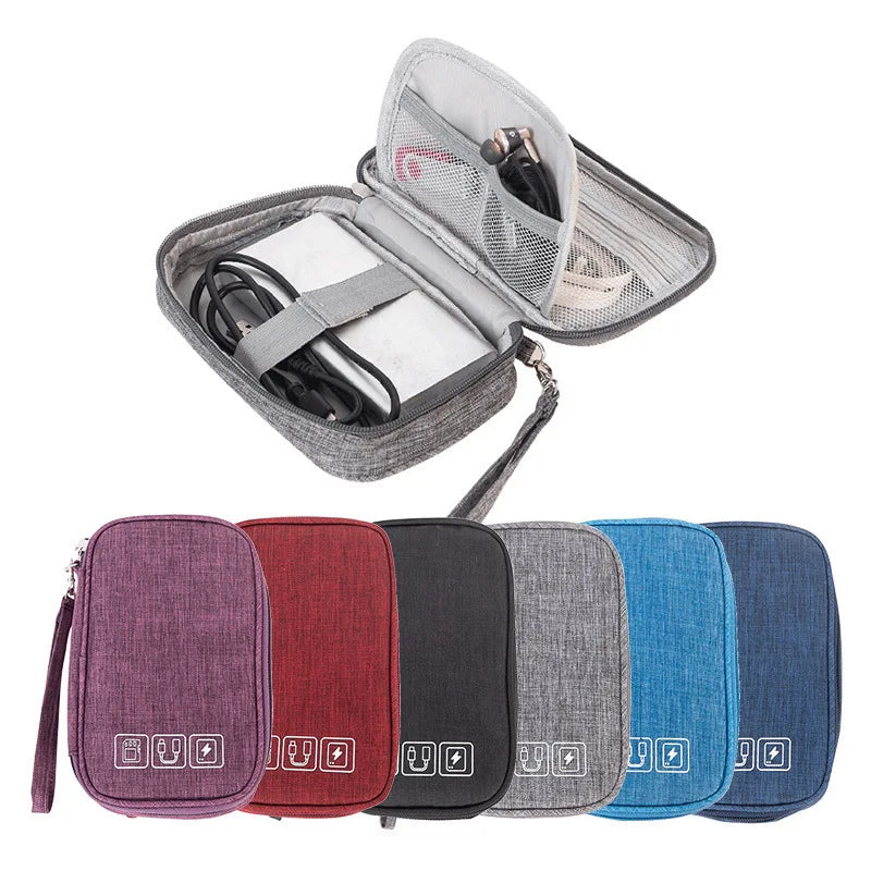 Portable EVA Phone Charger Shaver U Disk Zipper Bag Protection Case Hard Disk Data Cable Headphone Storage Pocket Pouch