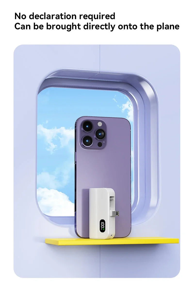 Mini Capsule 50000mAh High Capacity Power Bank Portable Wireless Fast Charging External Battery For iPhone Huawei Samsung