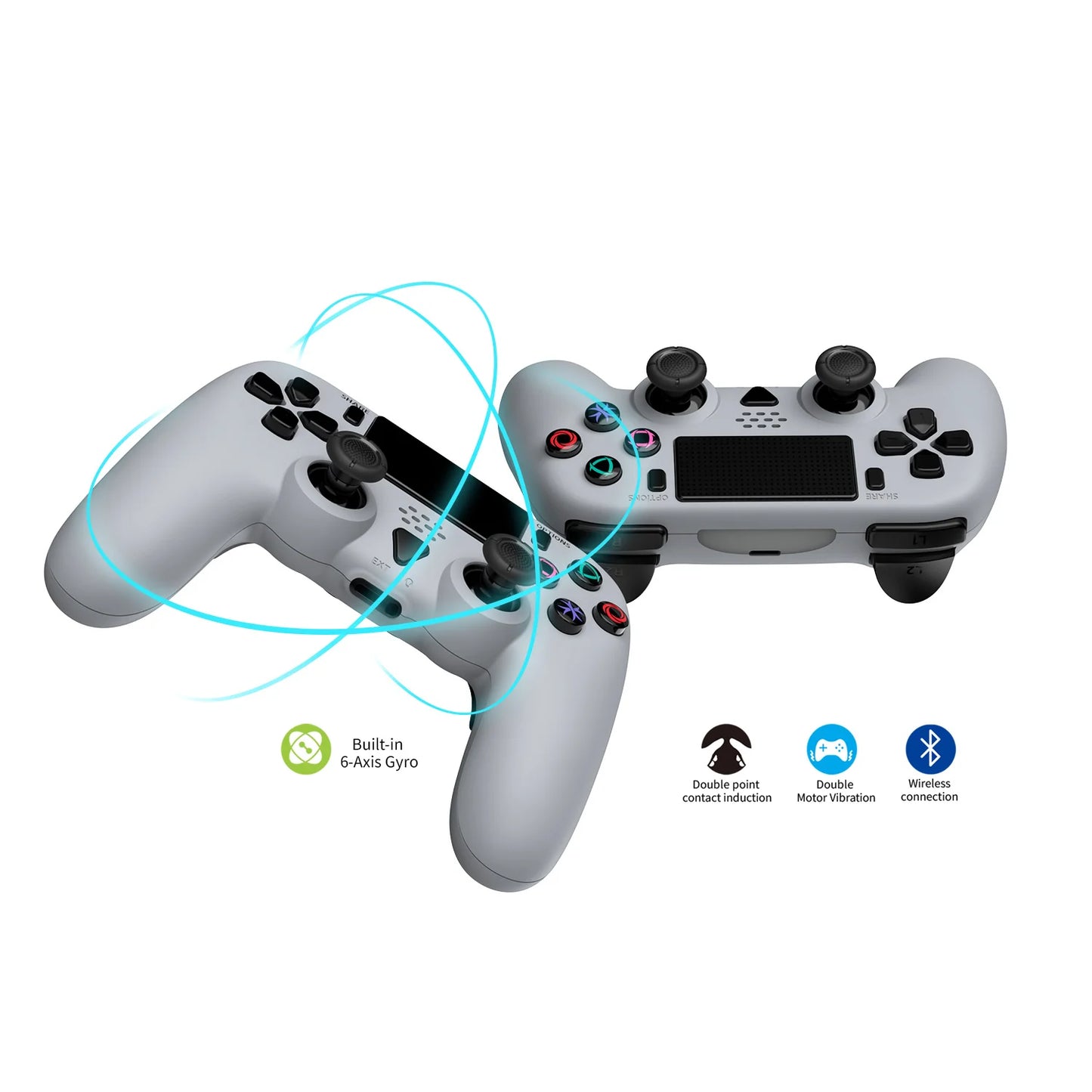 Cool Multi-function Wireless Gamepad TP5-35137 for P5S Console with Asymmetric Dual Motor Vibration,Headphone Jack&Prgrammable