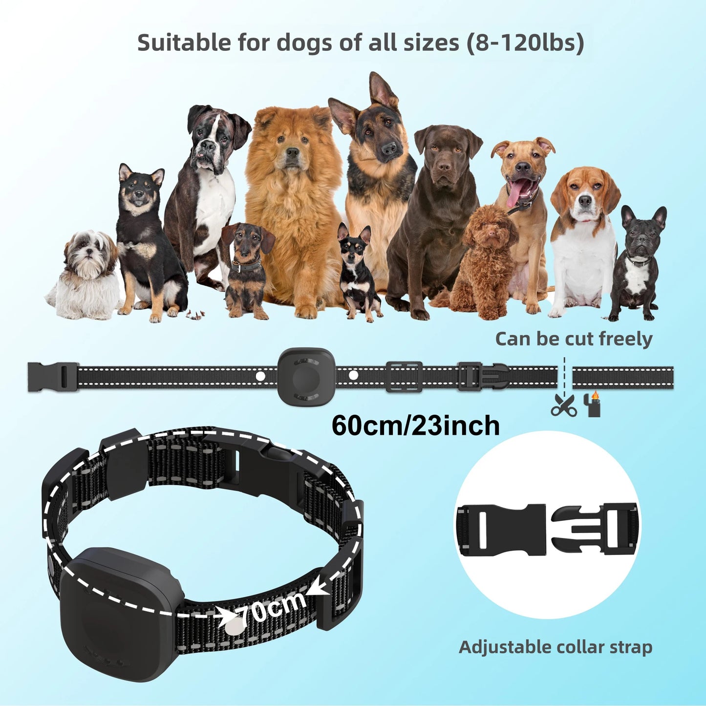 480m Dog Wireless Rechargeable Electric Fence, IP68 Waterproof Beep + Shock + Vibration Mode, Transmitter and Collar Combo