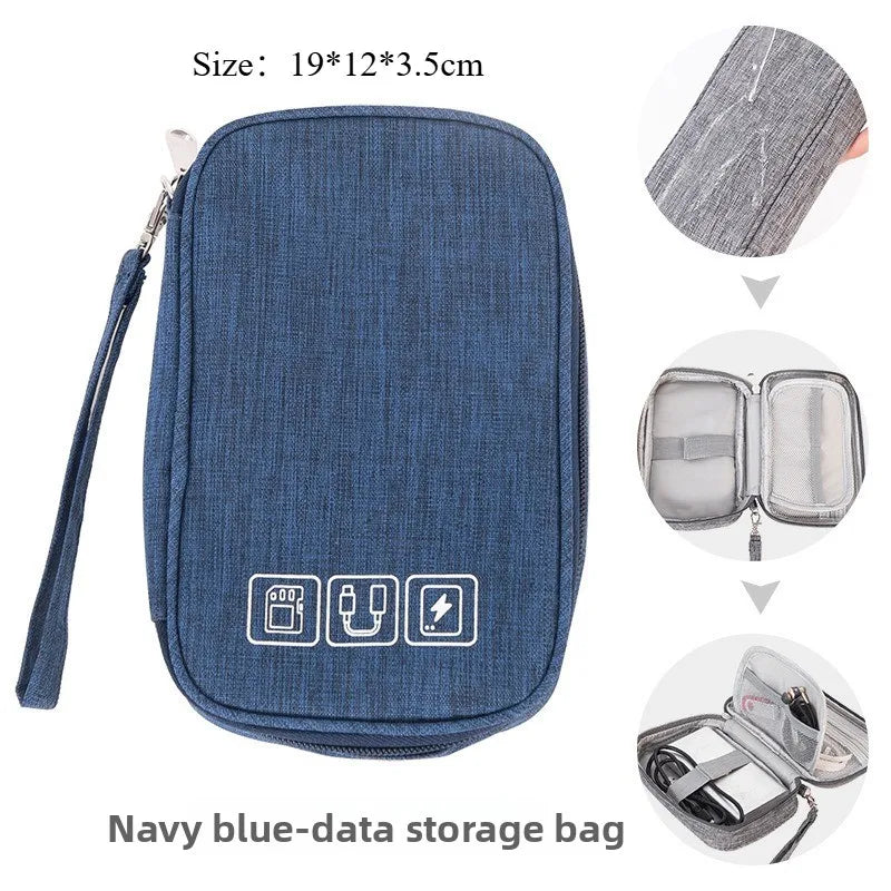 Portable EVA Phone Charger Shaver U Disk Zipper Bag Protection Case Hard Disk Data Cable Headphone Storage Pocket Pouch