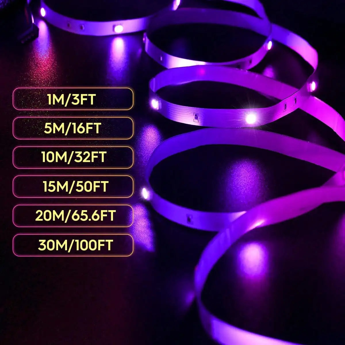 RGB Led Strip Lights 5m 10m 20m 30m Led Room Light with APP Control Flexible Ribbon Luces Led Tape for Room Bedroom Decoration