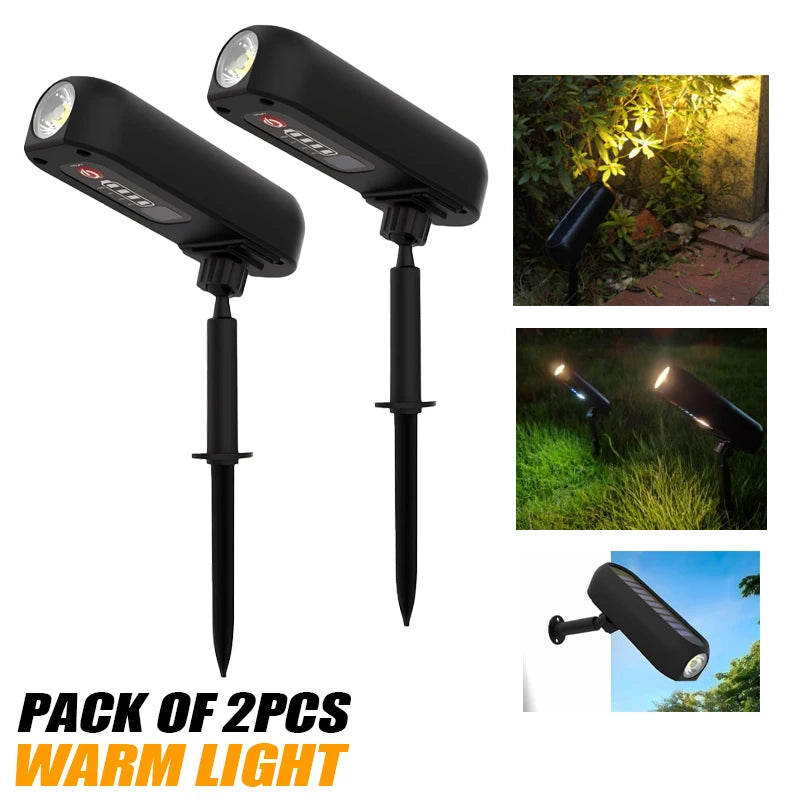 1/2PCS Solar LED Light Outdoor Solar Wall Light IP65 Green/Warm Garden Light Solar Spotlights Solar Uplights,Trees Pathway Yard