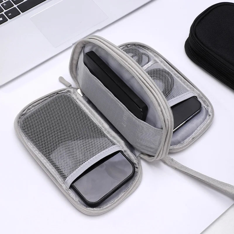 Portable EVA Phone Charger Shaver U Disk Zipper Bag Protection Case Hard Disk Data Cable Headphone Storage Pocket Pouch