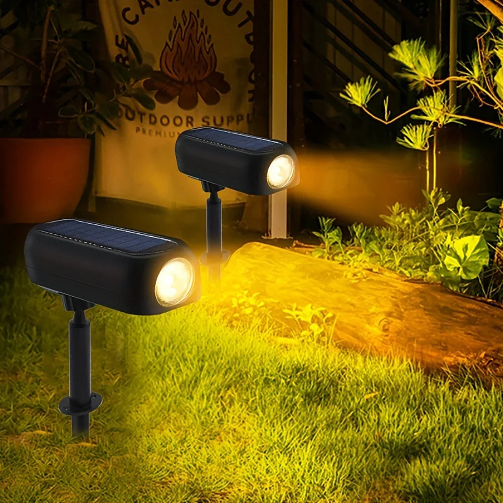 1/2PCS Solar LED Light Outdoor Solar Wall Light IP65 Green/Warm Garden Light Solar Spotlights Solar Uplights,Trees Pathway Yard