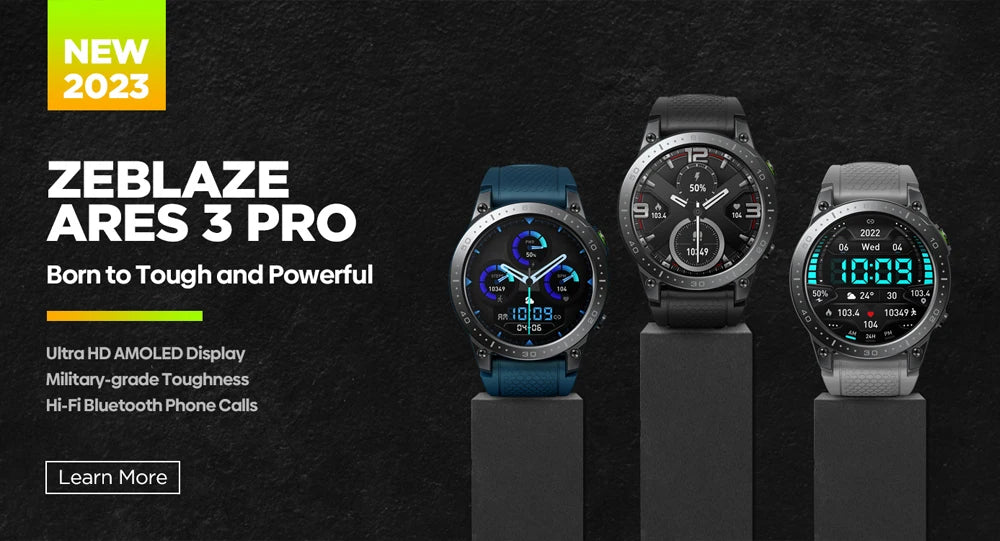 [New 2023] Zeblaze Ares 3 Pro Smart Watch Ultra HD AMOLED Display Voice Calling 100+ Sports Modes 24H Health Monitor Smartwatch