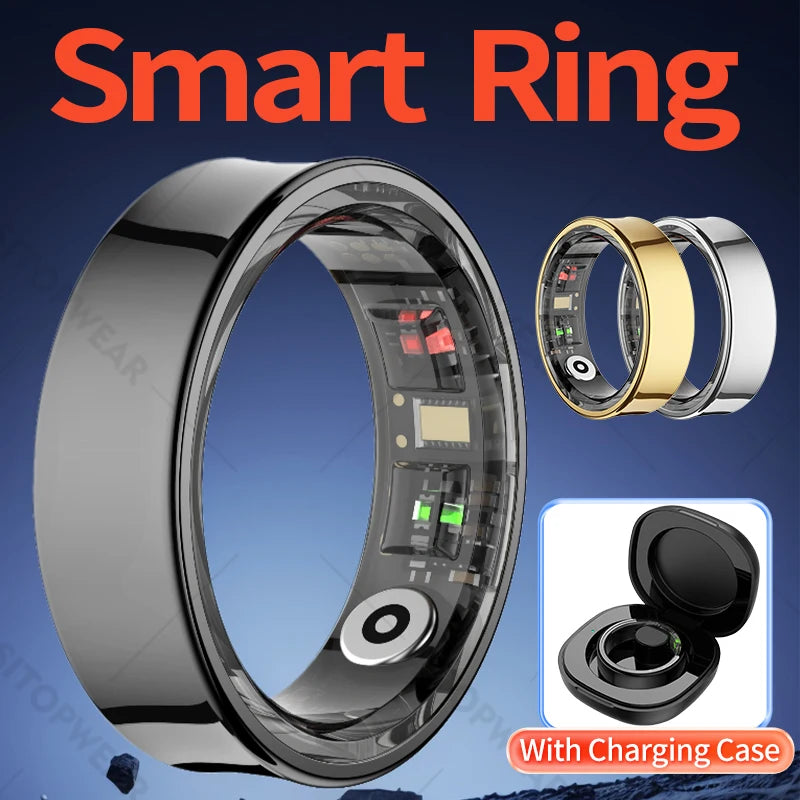 SITOPWEAR Smart Ring with Charging Case 2025 Men Women Couple Smartring Blood Oxygen/Heart Rate Monitor Sleep Sport Tracker