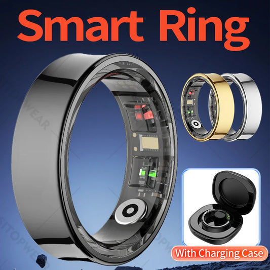SITOPWEAR Smart Ring with Charging Case 2025 Men Women Couple Smartring Blood Oxygen/Heart Rate Monitor Sleep Sport Tracker