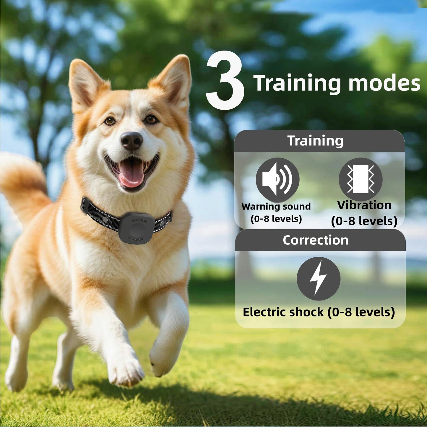 480m Dog Wireless Rechargeable Electric Fence, IP68 Waterproof Beep + Shock + Vibration Mode, Transmitter and Collar Combo